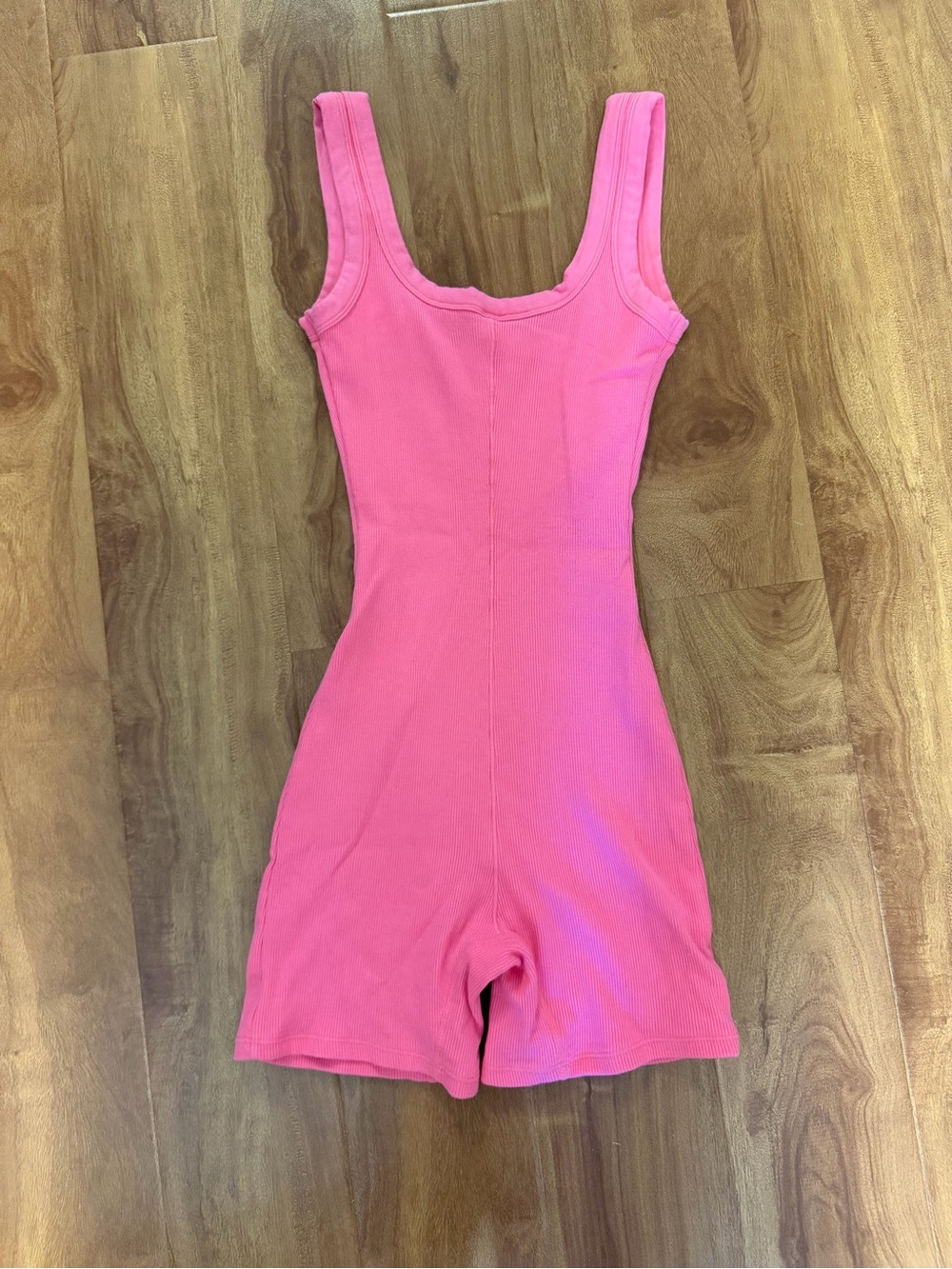 SKIMS Hot Pink Ribbed Tank One-Piece - Picture 2 of 3